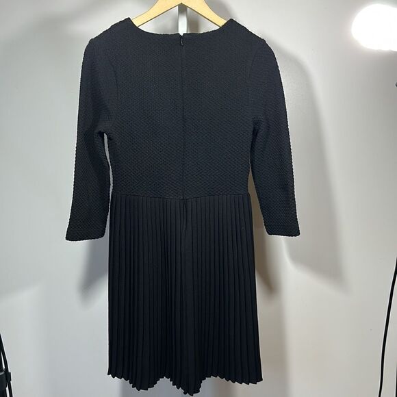 GANNI ANTHROPOLOGIE Women's Fulton Pleated Dress Black Size Small - Picture 10 of 14